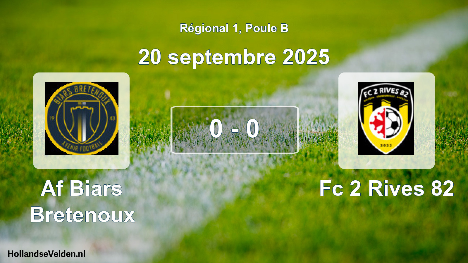 Total number of matches played: Af Biars Bretenoux - Fc 2 Rives 82 0 - 0 (20 September 2025)