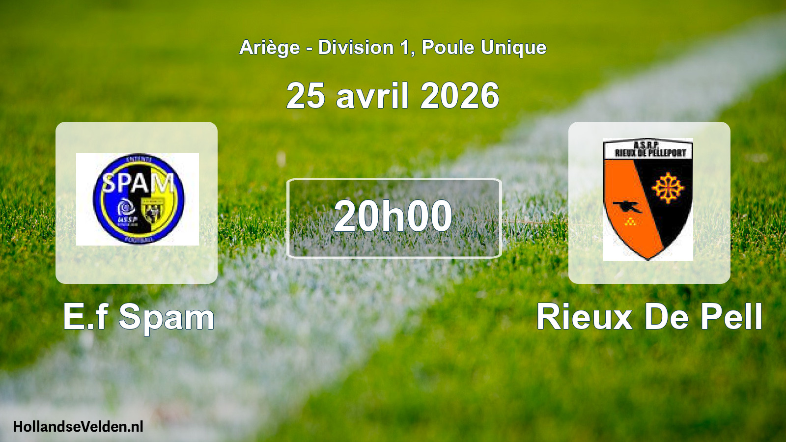 Scheduled Match: E.f Spam - Rieux De Pell (25 April 2026)