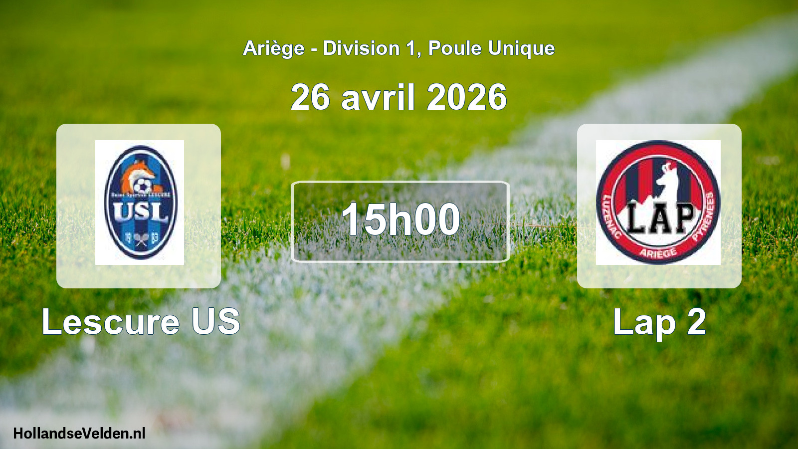 Match programmé: Lescure US - Lap 2 (26 avril 2026)