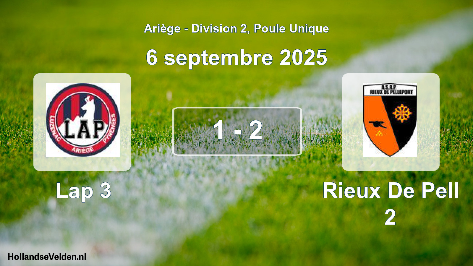 Total number of matches played: Lap 3 - Rieux De Pell 2 1 - 2 (6 September 2025)
