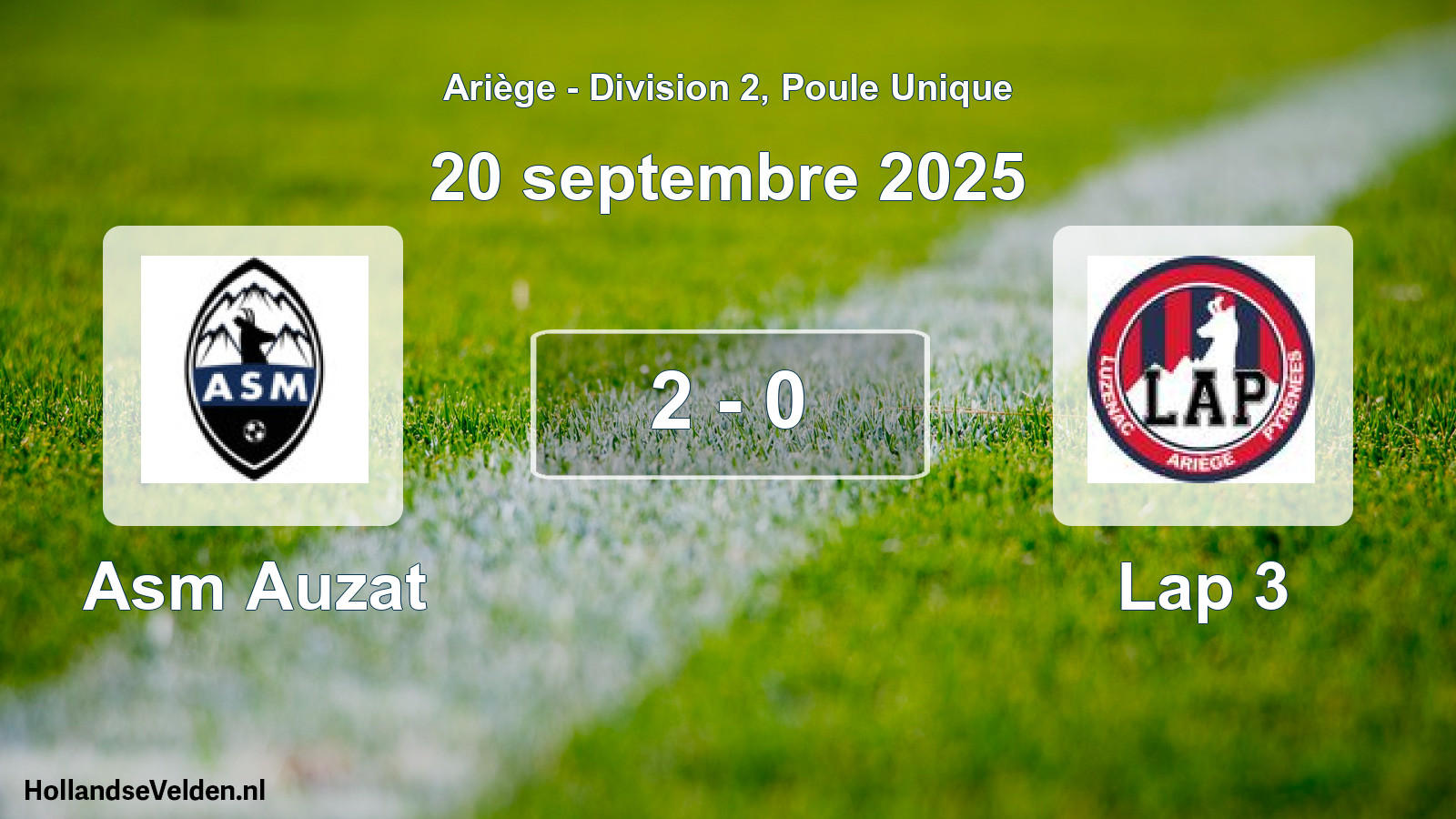 Match joué: Asm Auzat - Lap 3 2 - 0 (20 septembre 2025)