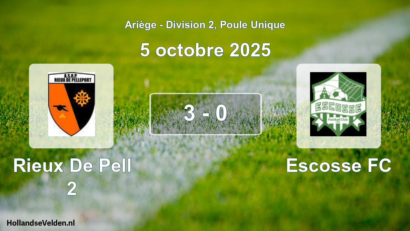 Total number of matches played: Rieux De Pell 2 - Escosse FC 3 - 0 (5 October 2025)