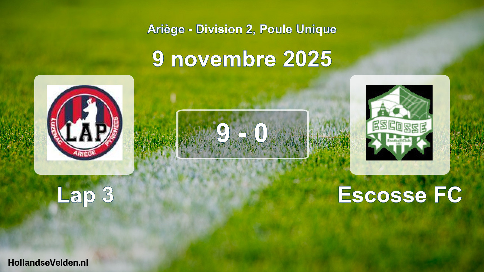 Total number of matches played: Lap 3 - Escosse FC 9 - 0 (9 November 2025)