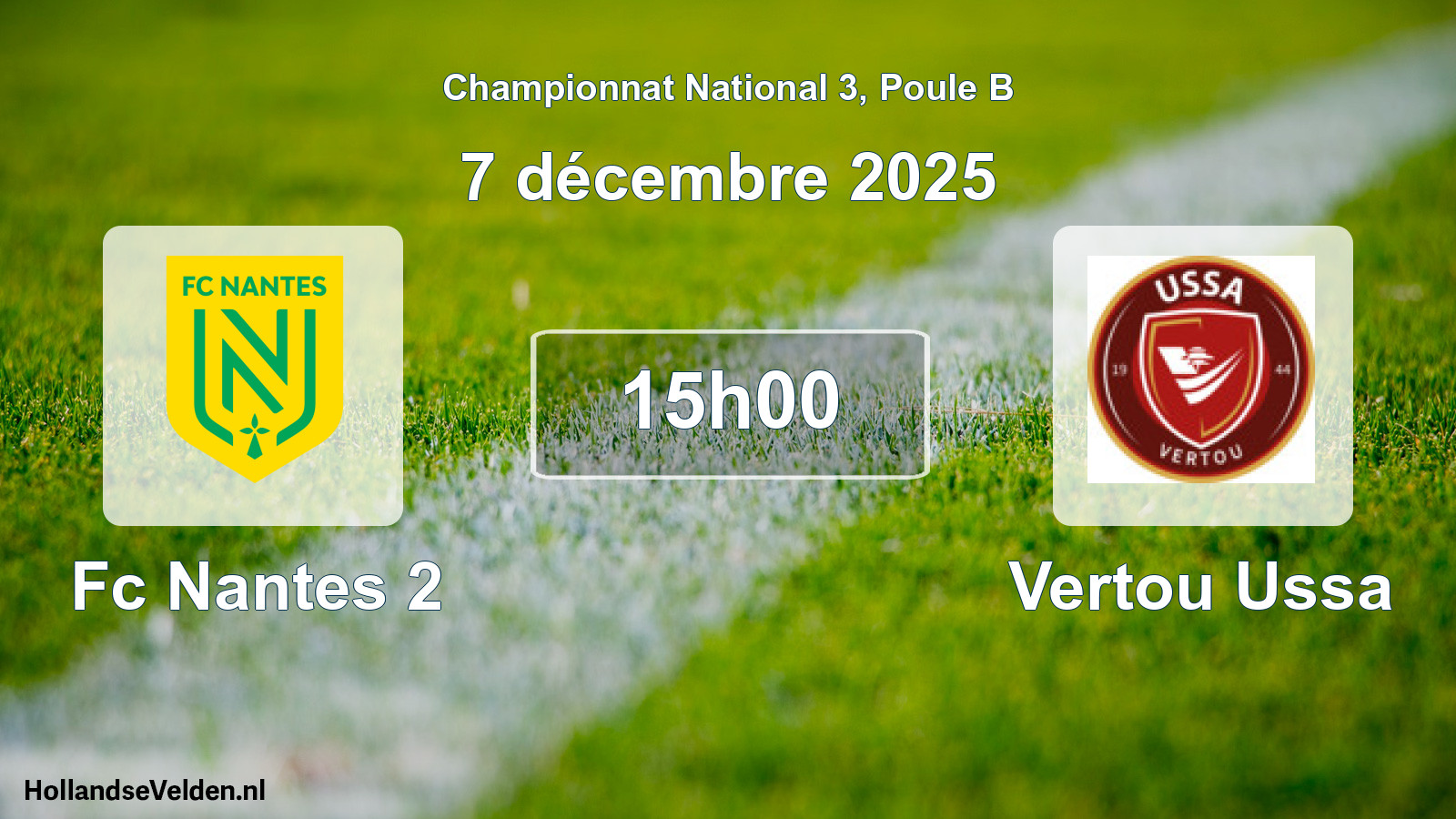 Geplande wedstrijd: Fc Nantes 2 - Vertou Ussa (7 december 2025)
