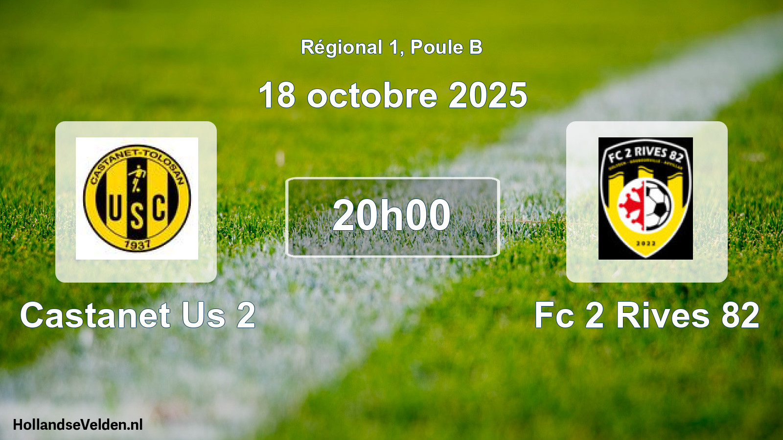 Geplande wedstrijd: Castanet Us 2 - Fc 2 Rives 82 (18 octobre 2025)