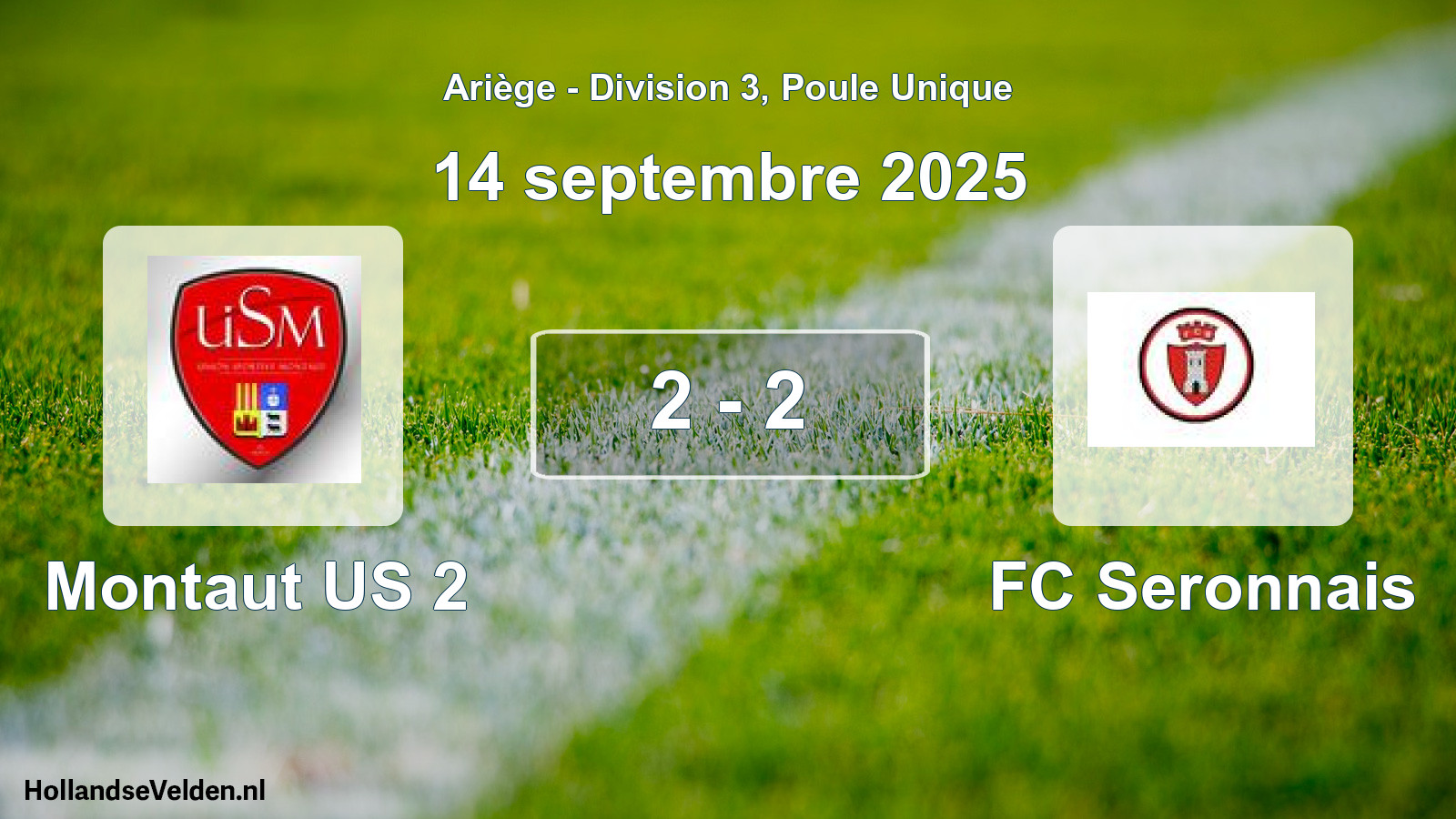 Match joué: Montaut US 2 - FC Seronnais 2 - 2 (14 septembre 2025)