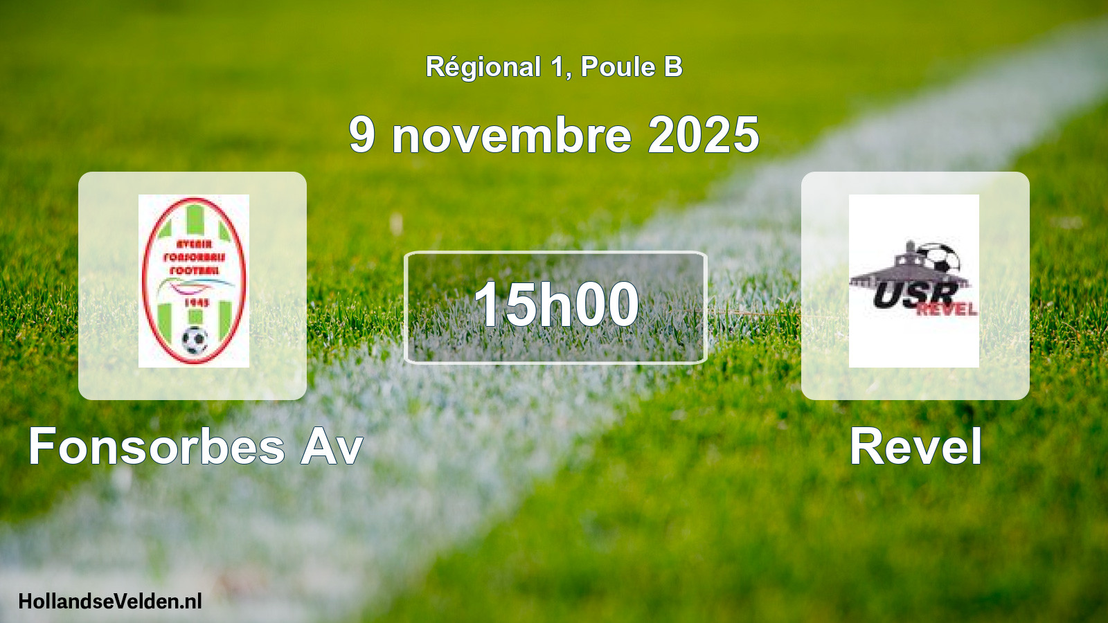 Scheduled Match: Fonsorbes Av - Revel (9 November 2025)