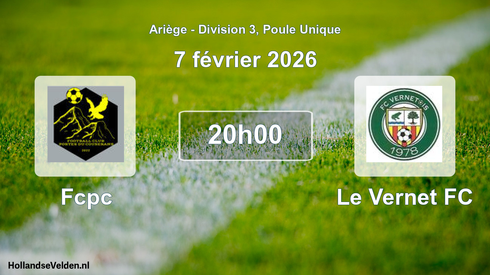Match programmé: Fcpc - Le Vernet FC (7 février 2026)