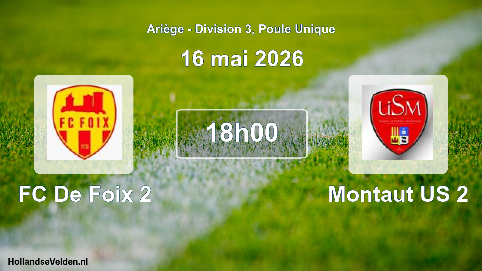 Match programmé: FC De Foix 2 - Montaut US 2 (16 mai 2026)