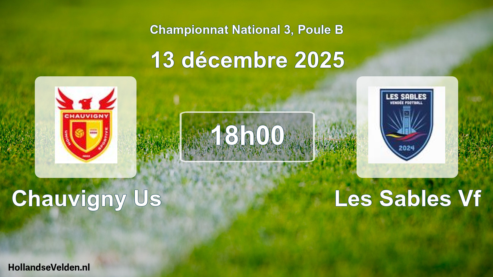 Geplande wedstrijd: Chauvigny Us - Les Sables Vf (13 décembre 2025)