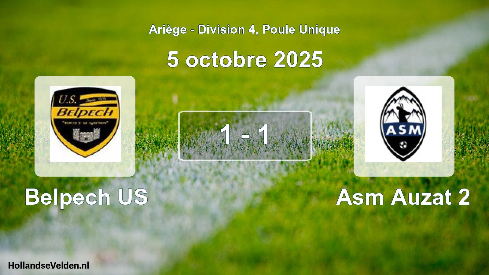 Match joué: Belpech US - Asm Auzat 2 1 - 1 (5 octobre 2025)