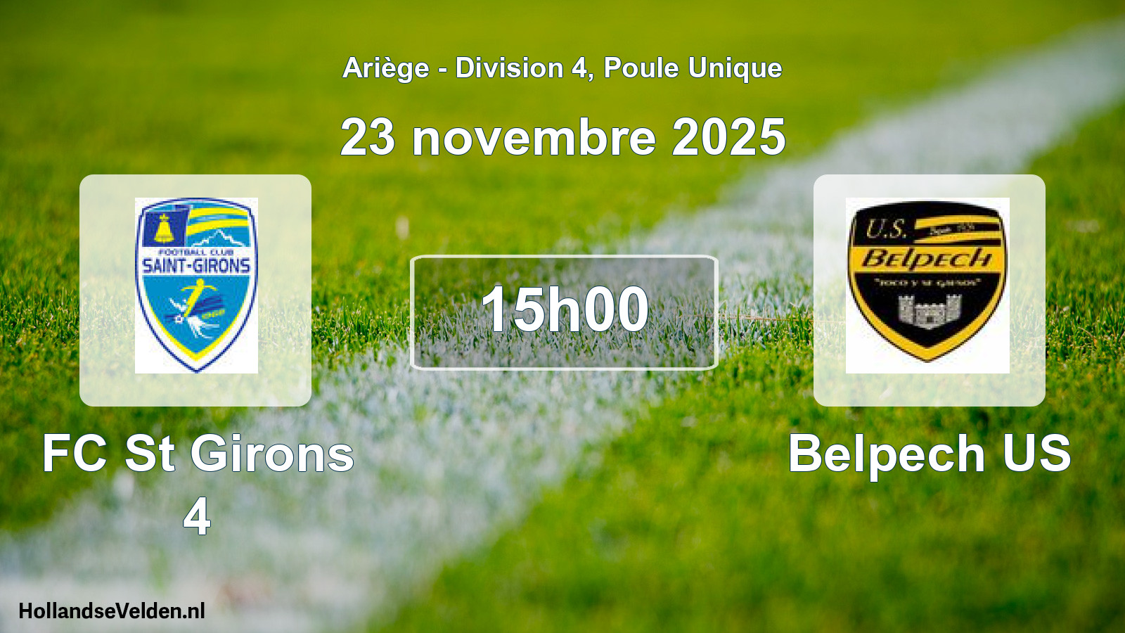 Match programmé: FC St Girons 4 - Belpech US (23 novembre 2025)
