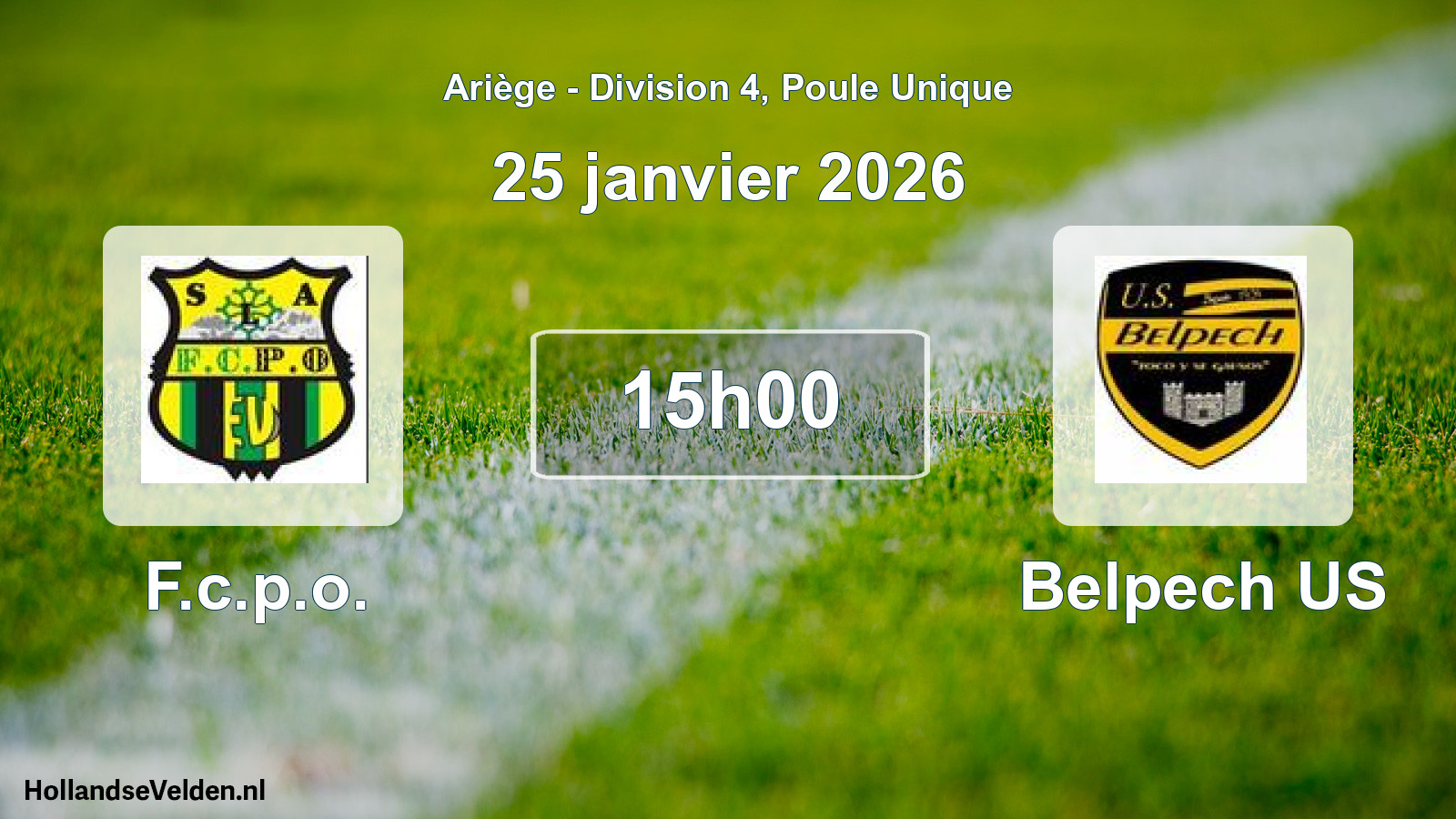 Match programmé: F.c.p.o. - Belpech US (25 janvier 2026)