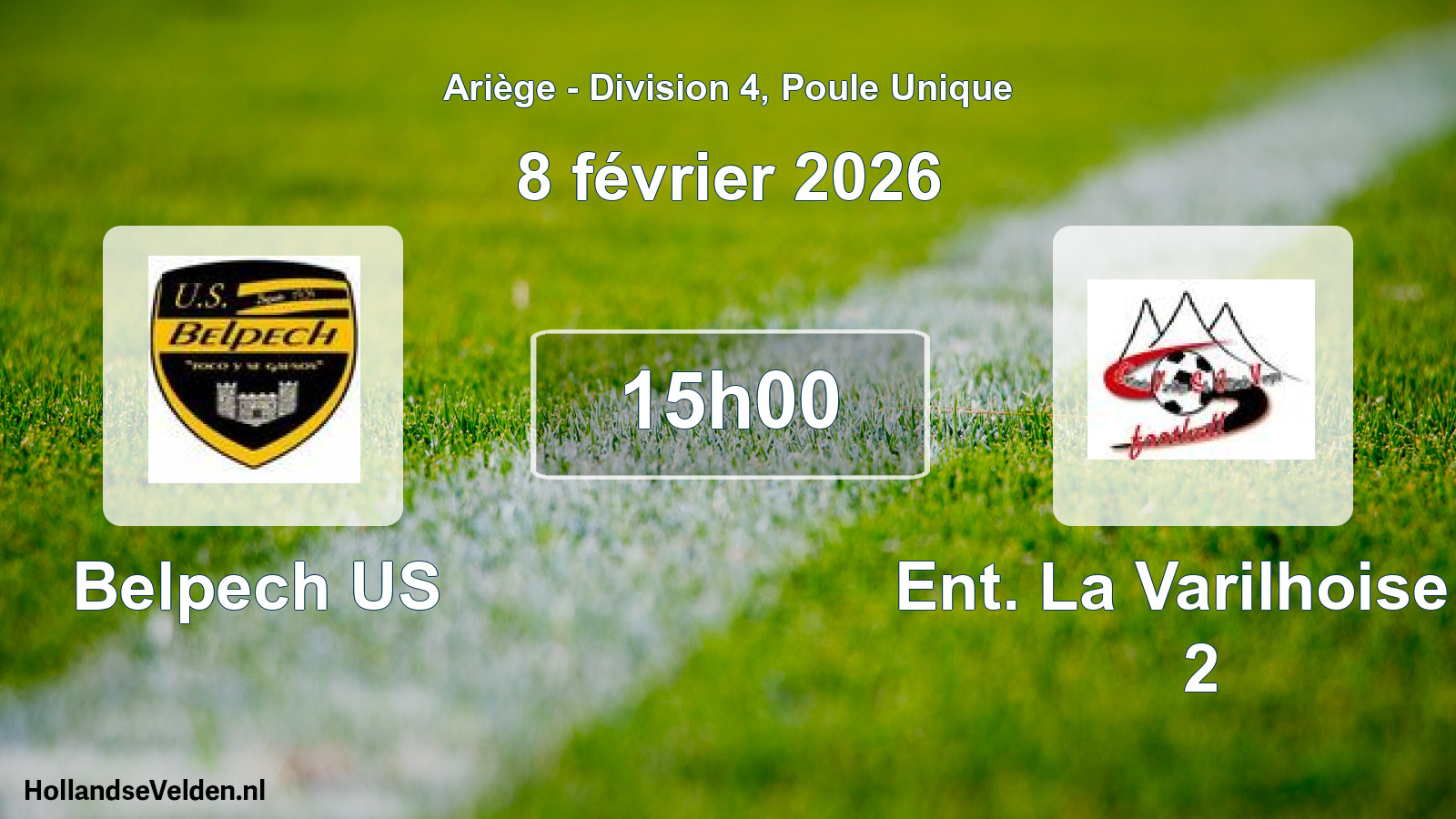 Geplande wedstrijd: Belpech US - Ent. La Varilhoise S 2 (8 februari 2026)
