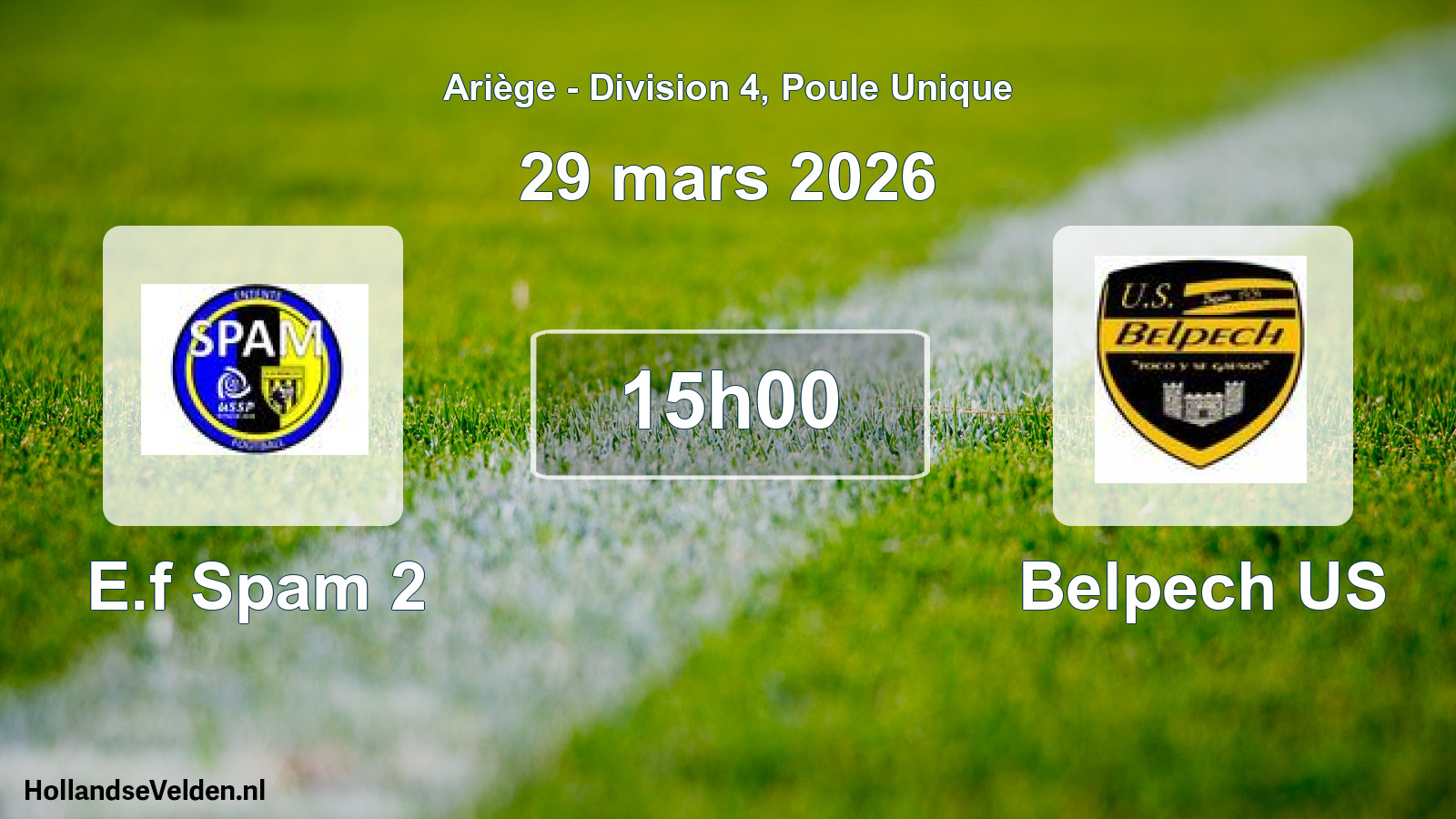 Match programmé: E.f Spam 2 - Belpech US (29 mars 2026)