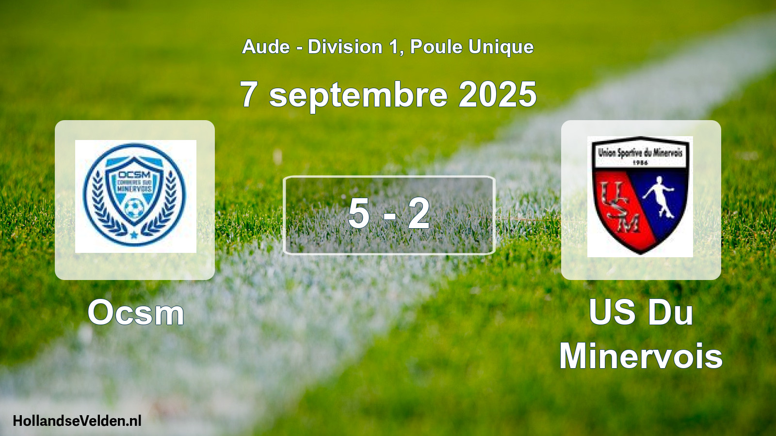 Match joué: Ocsm - US Du Minervois 5 - 2 (7 septembre 2025)