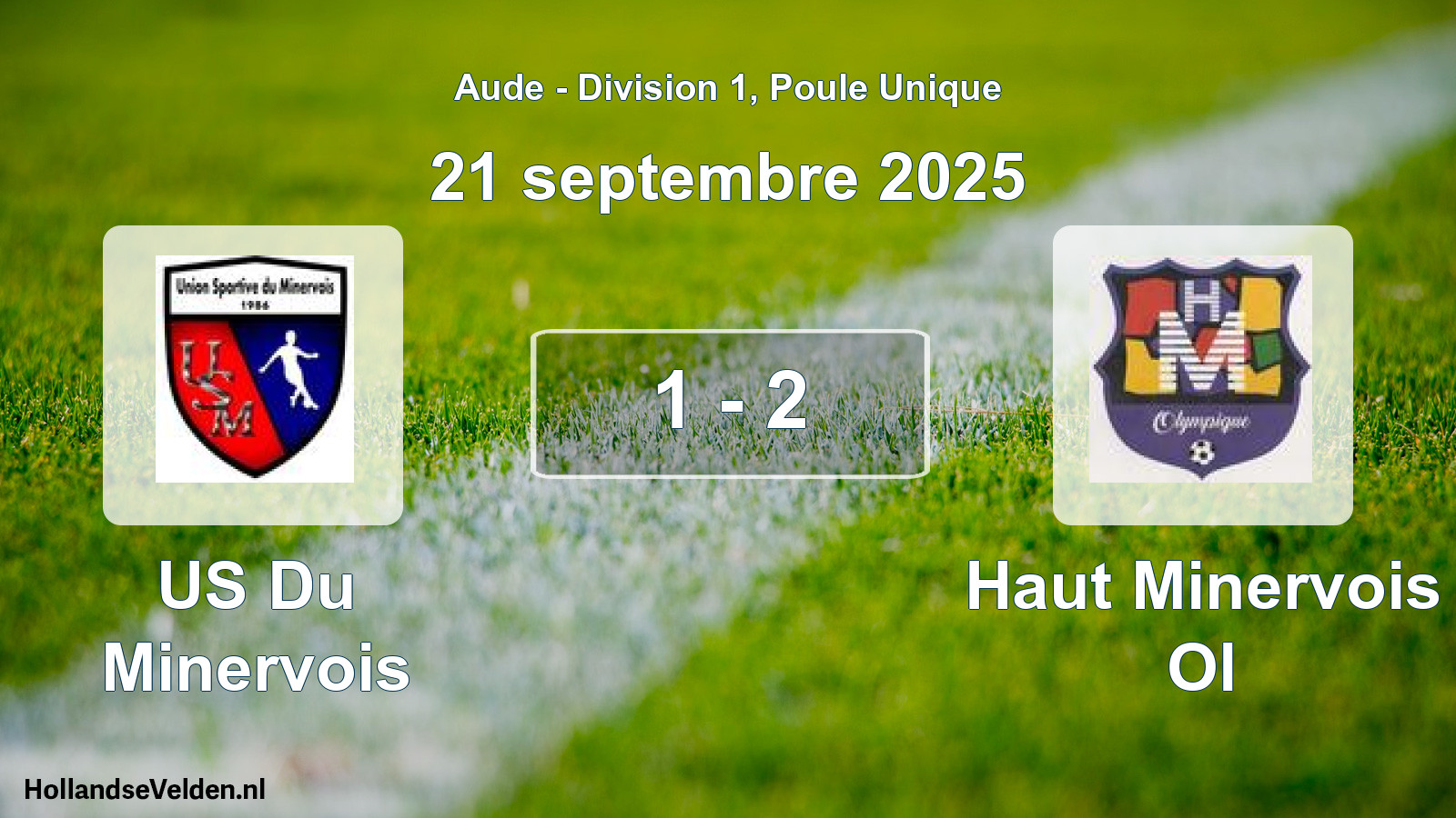 Match joué: US Du Minervois - Haut Minervois Ol 1 - 2 (21 septembre 2025)