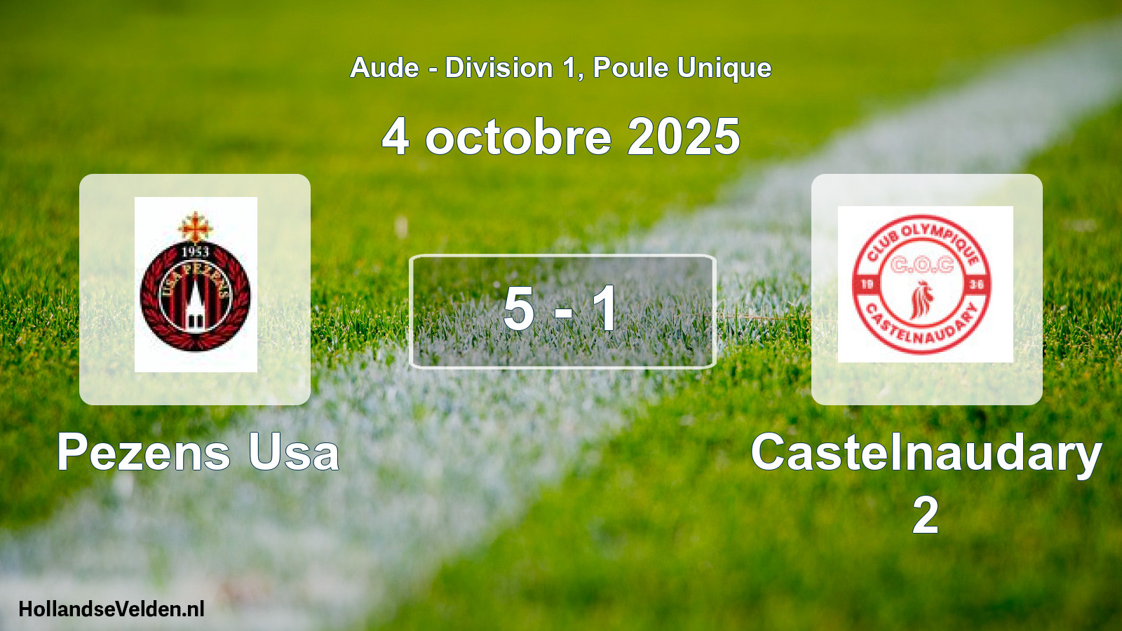 Total number of matches played: Pezens Usa - Castelnaudary 2 5 - 1 (4 October 2025)
