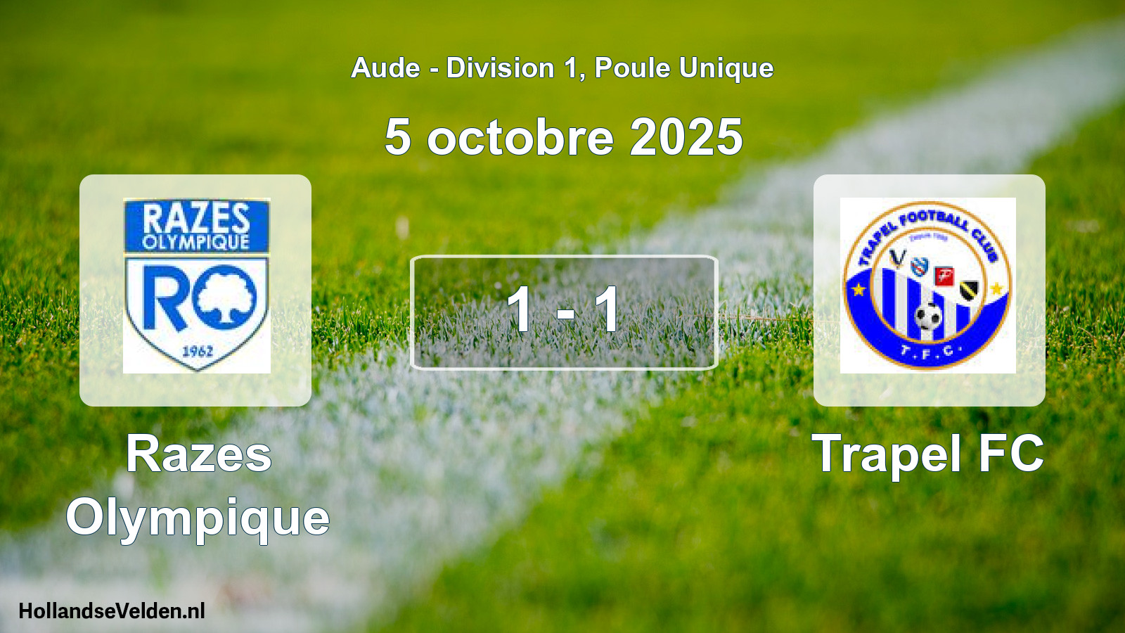 Match joué: Razes Olympique - Trapel FC 1 - 1 (5 octobre 2025)