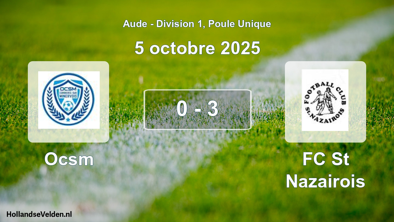 Match joué: Ocsm - FC St Nazairois 0 - 3 (5 octobre 2025)