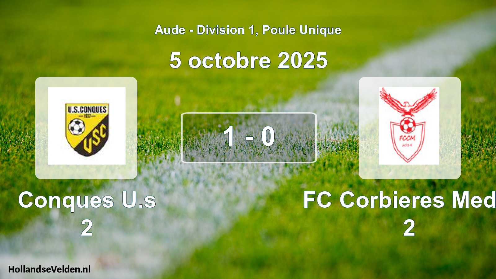 Gespeelde wedstrijd: Conques U.s 2 - FC Corbieres Medit. 2 1 - 0 (5 oktober 2025)