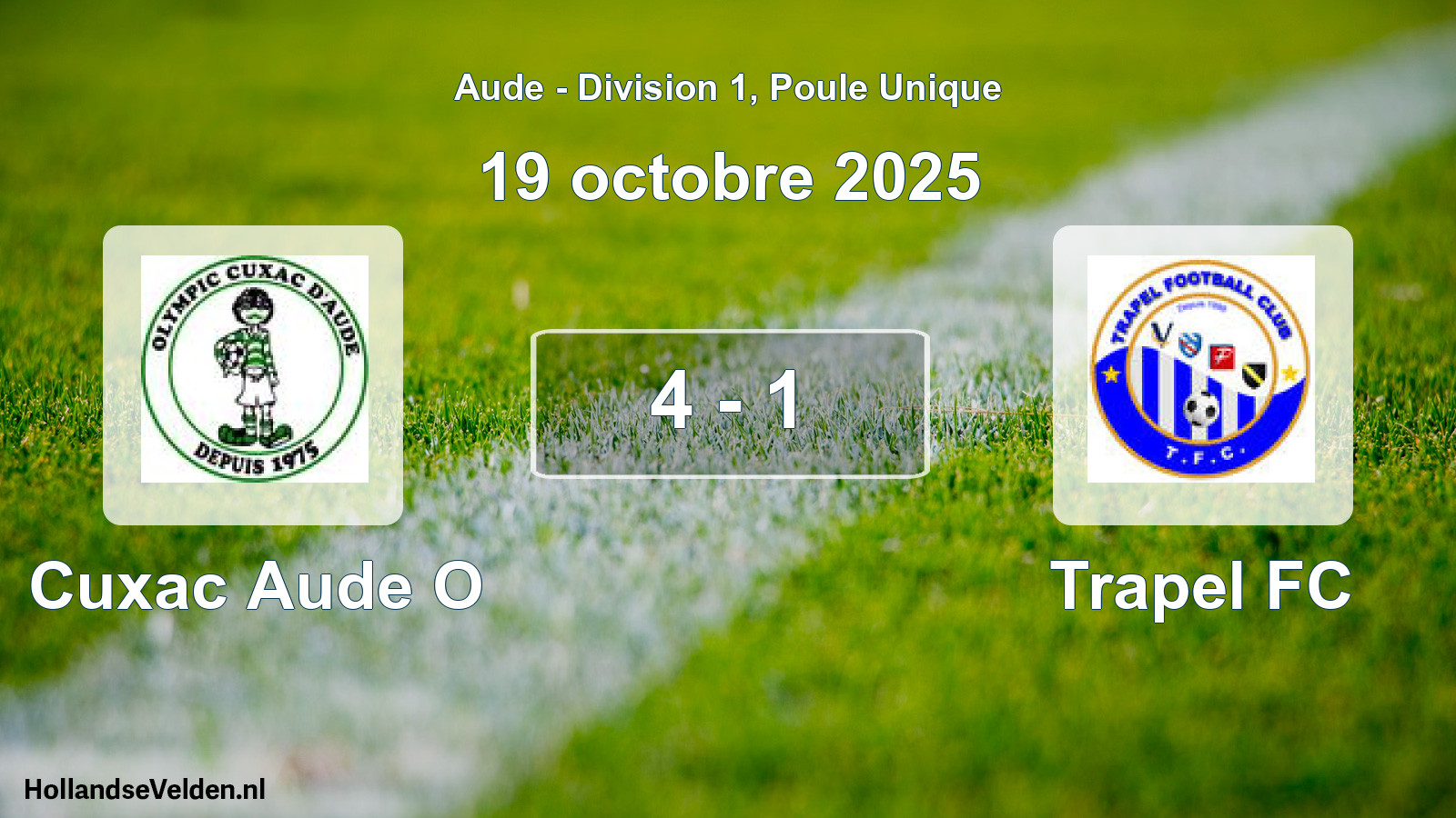 Match joué: Cuxac Aude O - Trapel FC 4 - 1 (19 octobre 2025)