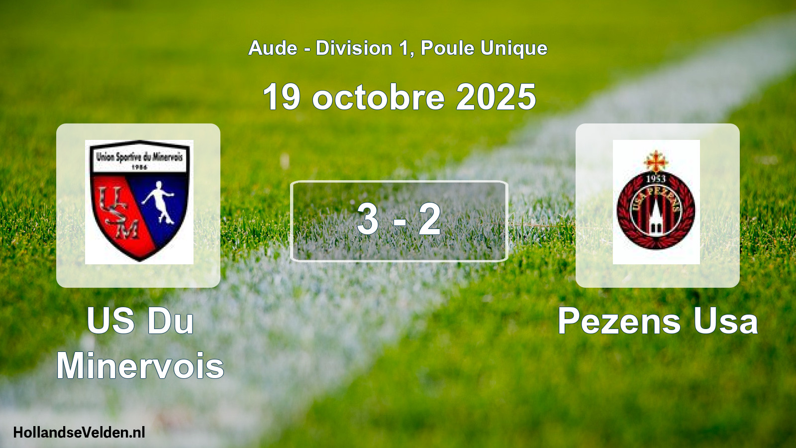 Total number of matches played: US Du Minervois - Pezens Usa 3 - 2 (19 October 2025)