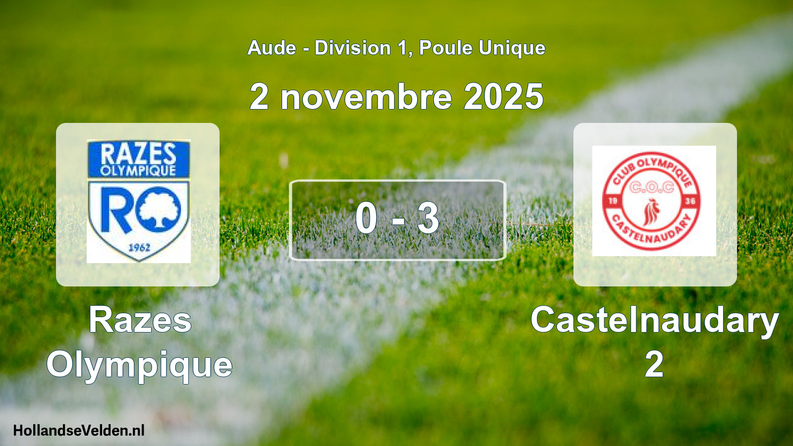 Match joué: Razes Olympique - Castelnaudary 2 0 - 3 (2 novembre 2025)