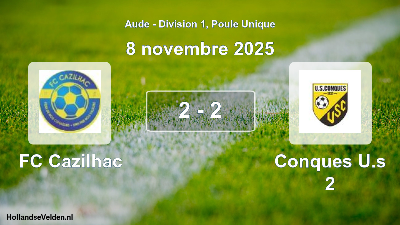 Match joué: FC Cazilhac - Conques U.s 2 2 - 2 (8 novembre 2025)