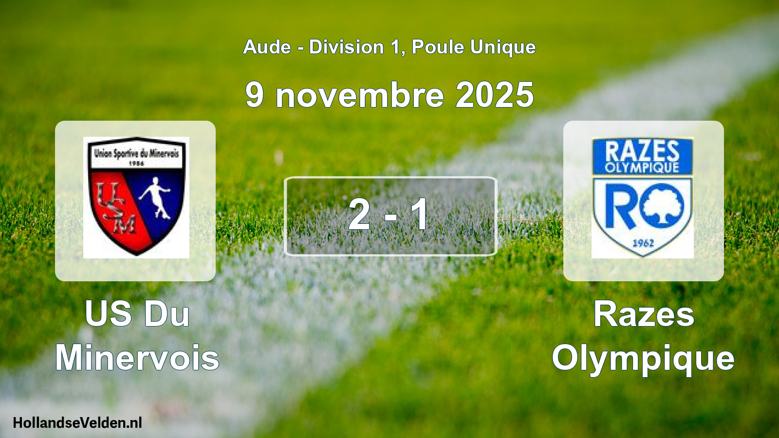 Gespeelde wedstrijd: US Du Minervois - Razes Olympique 2 - 1 (9 november 2025)