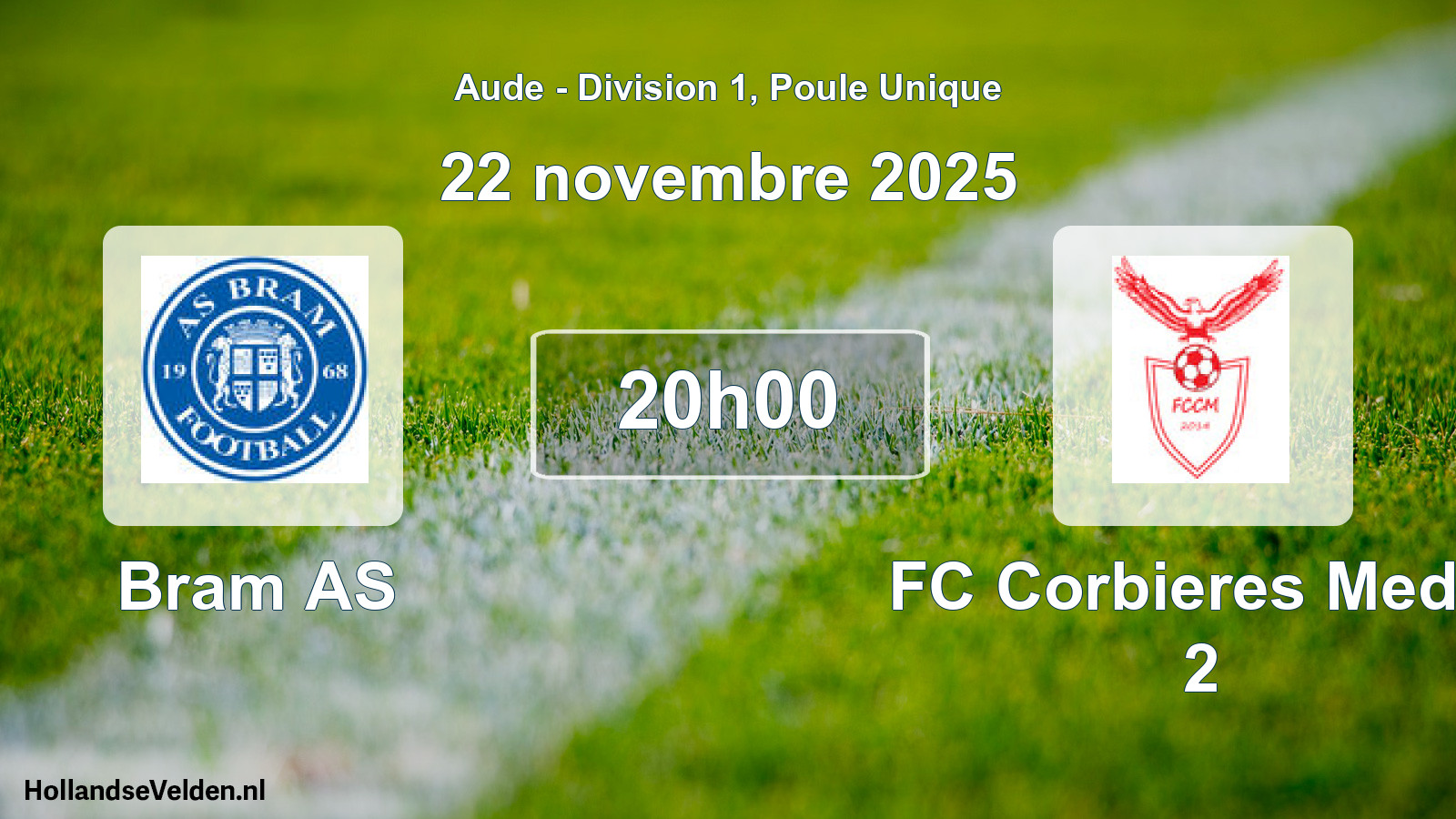 Match programmé: Bram AS - FC Corbieres Medit. 2 (22 novembre 2025)