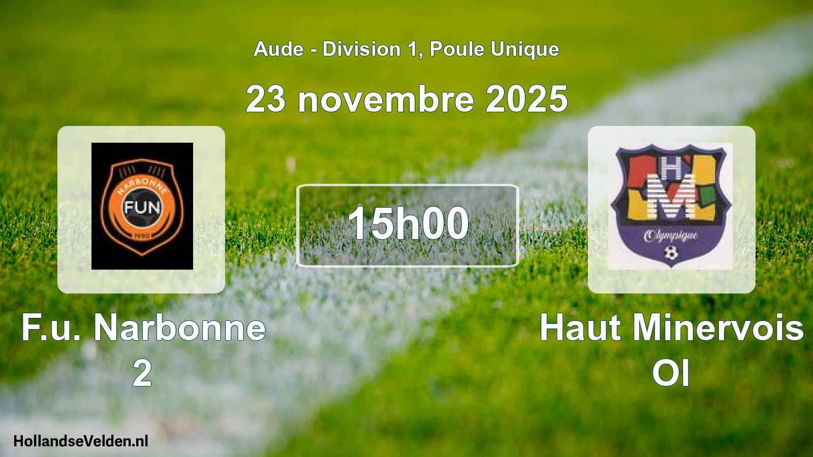 Match programmé: F.u. Narbonne 2 - Haut Minervois Ol (23 novembre 2025)