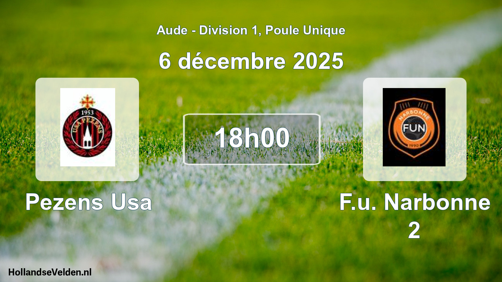 Match programmé: Pezens Usa - F.u. Narbonne 2 (6 décembre 2025)