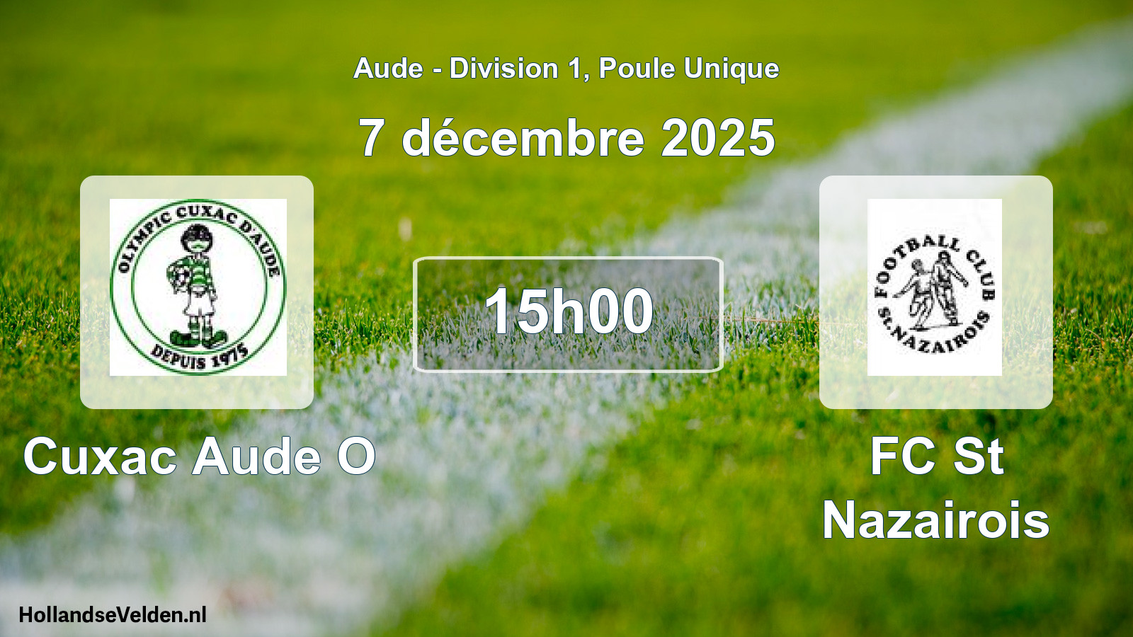 Match programmé: Cuxac Aude O - FC St Nazairois (7 décembre 2025)