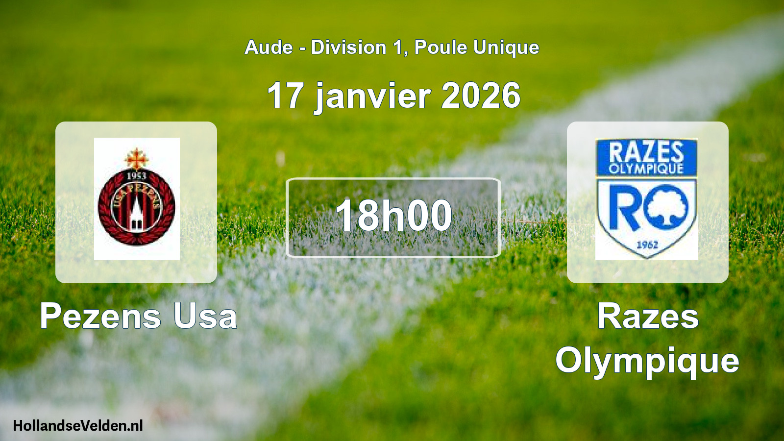 Geplande wedstrijd: Pezens Usa - Razes Olympique (17 januari 2026)