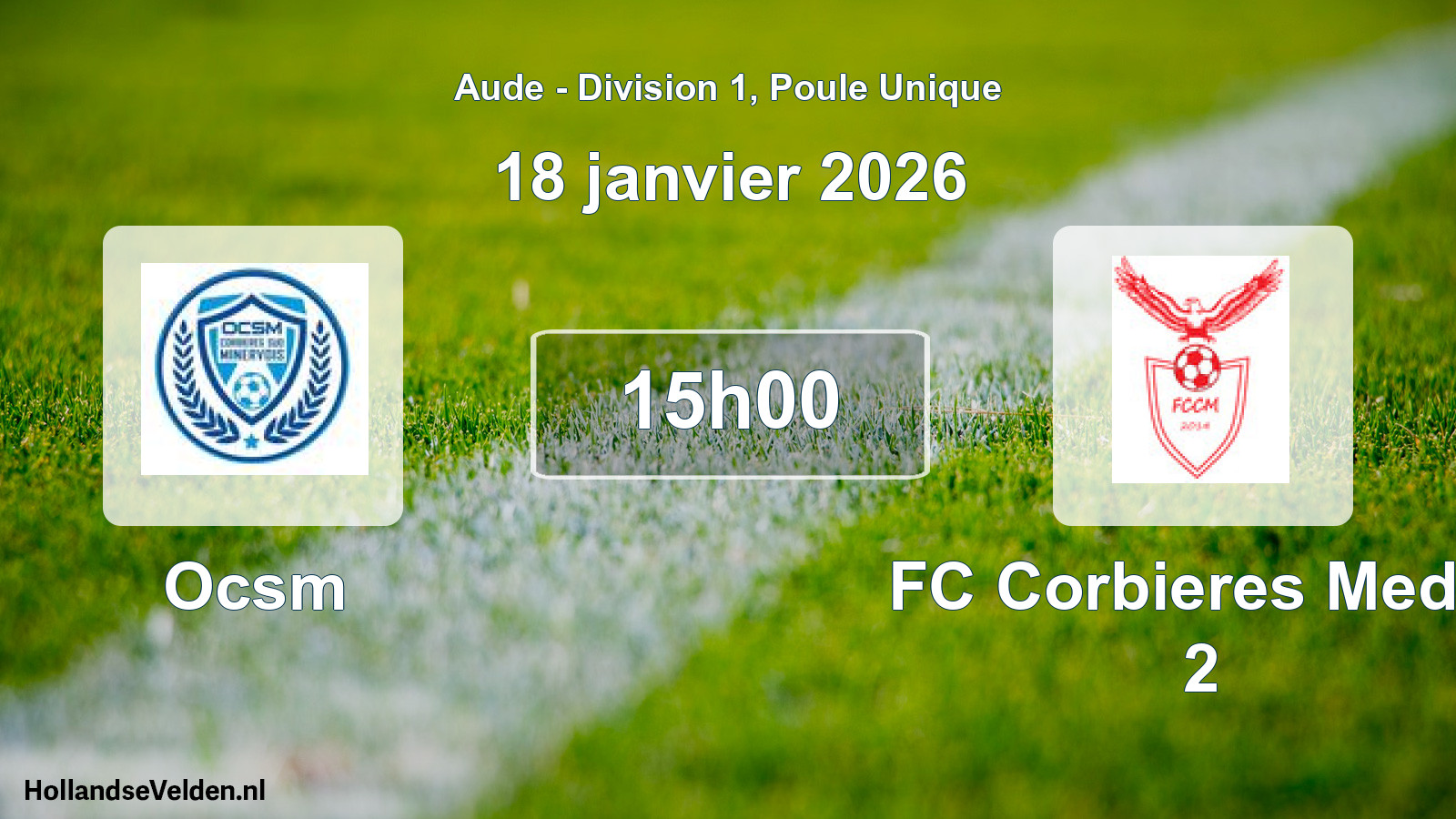 Scheduled Match: Ocsm - FC Corbieres Medit. 2 (18 January 2026)