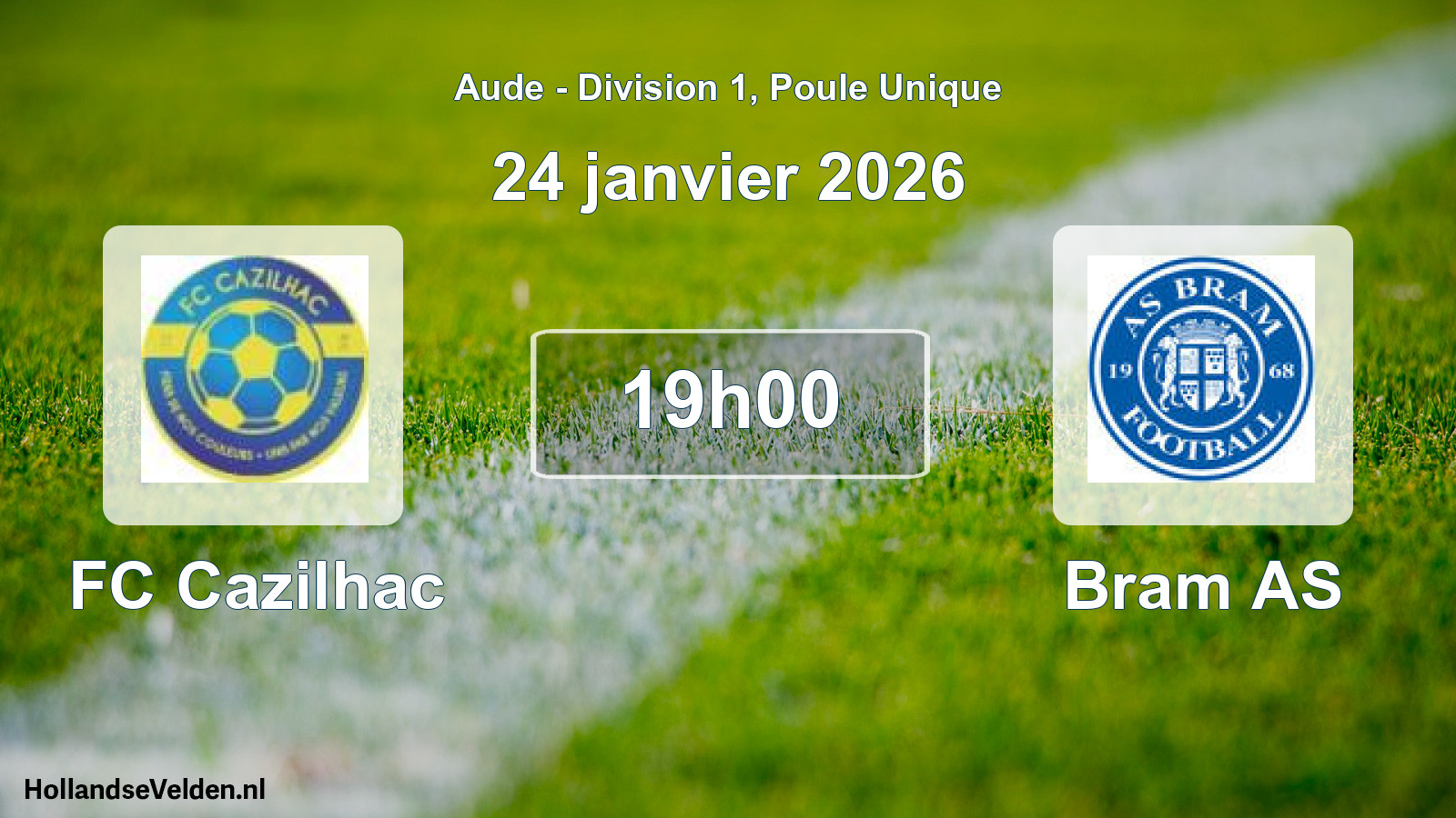 Match programmé: FC Cazilhac - Bram AS (24 janvier 2026)