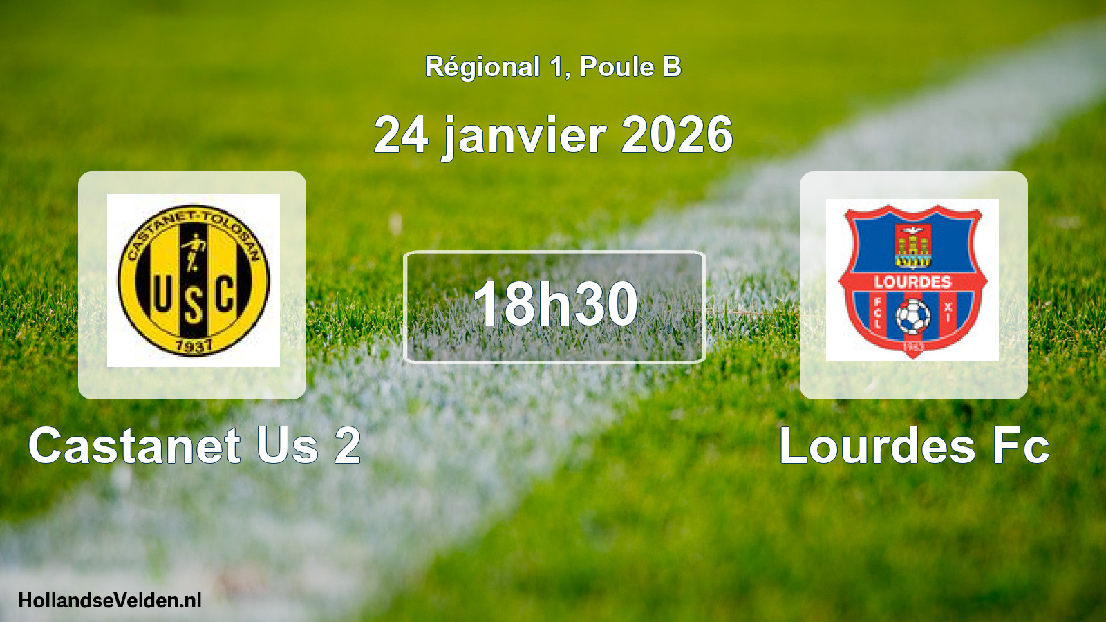 Geplande wedstrijd: Castanet Us 2 - Lourdes Fc (24 janvier 2026)