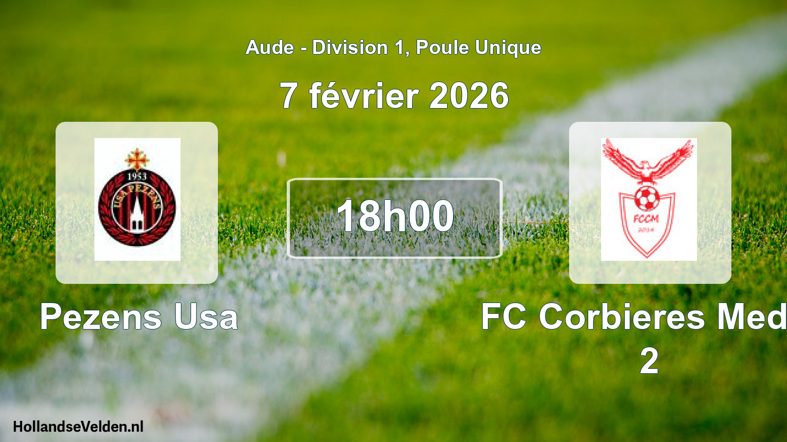 Match programmé: Pezens Usa - FC Corbieres Medit. 2 (7 février 2026)