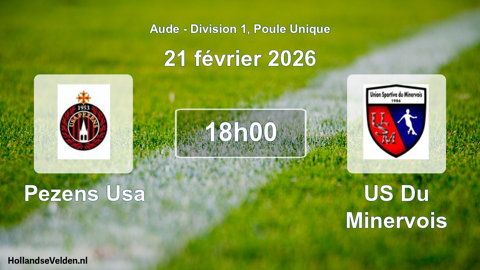 Match programmé: Pezens Usa - US Du Minervois (21 février 2026)