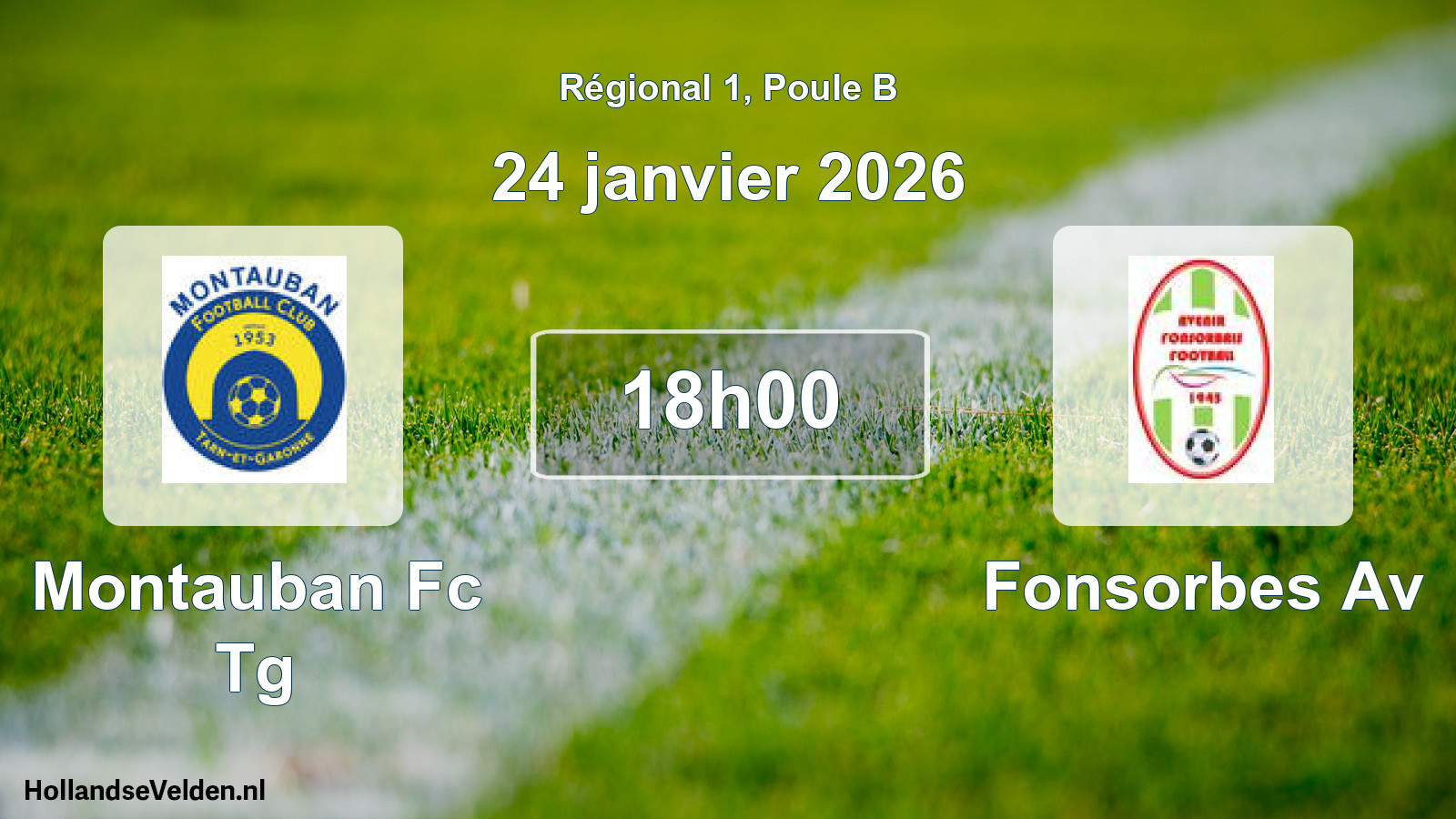 Geplande wedstrijd: Montauban Fc Tg - Fonsorbes Av (24 janvier 2026)
