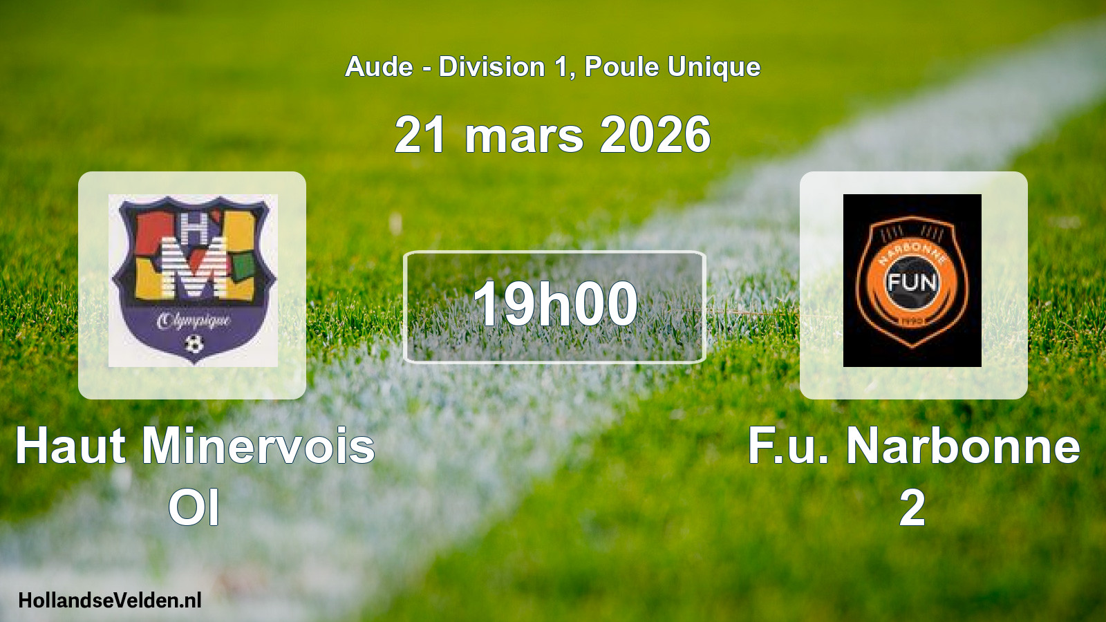 Match programmé: Haut Minervois Ol - F.u. Narbonne 2 (21 mars 2026)