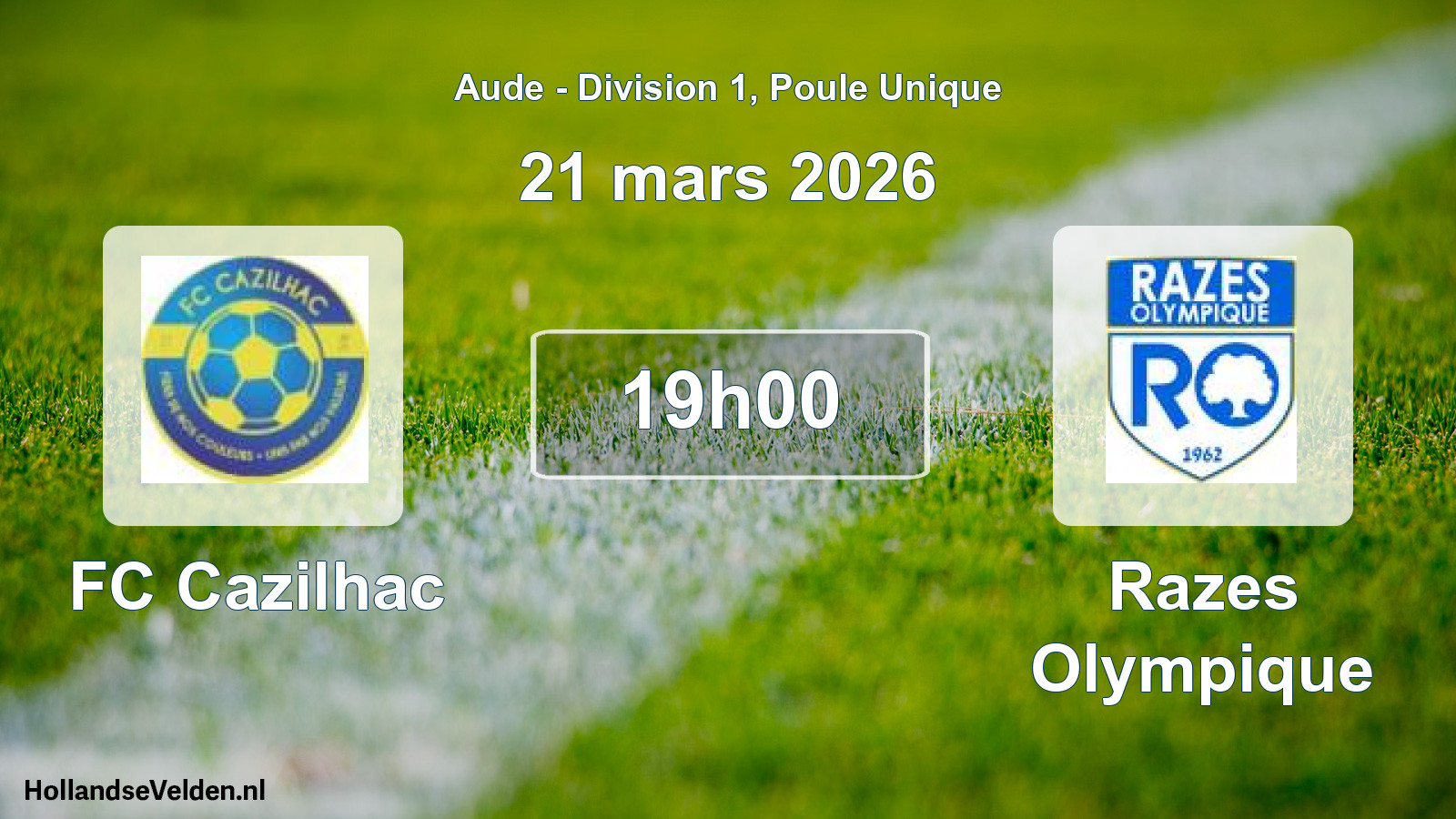 Match programmé: FC Cazilhac - Razes Olympique (21 mars 2026)