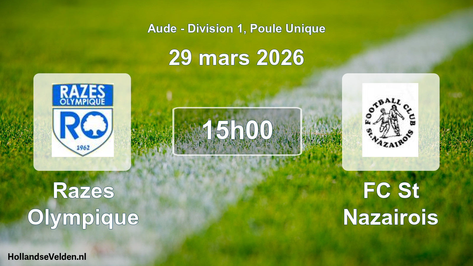 Match programmé: Razes Olympique - FC St Nazairois (29 mars 2026)