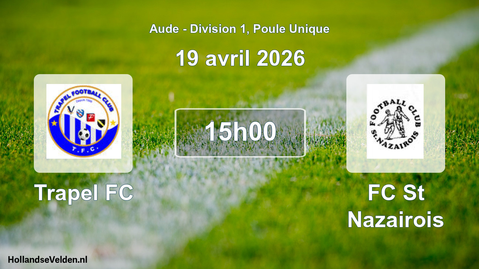 Match programmé: Trapel FC - FC St Nazairois (19 avril 2026)