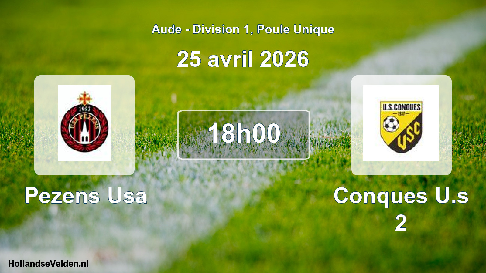 Match programmé: Pezens Usa - Conques U.s 2 (25 avril 2026)