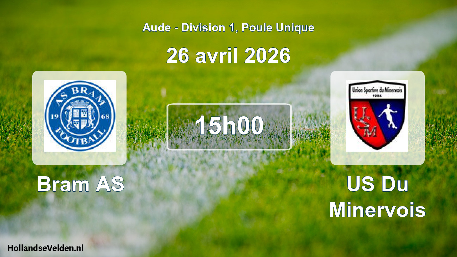 Match programmé: Bram AS - US Du Minervois (26 avril 2026)