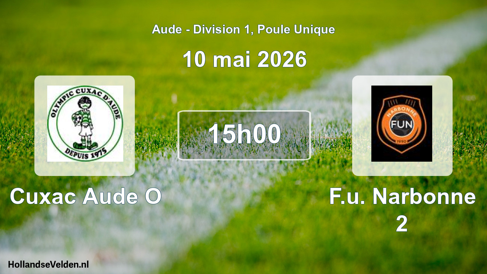 Match programmé: Cuxac Aude O - F.u. Narbonne 2 (10 mai 2026)