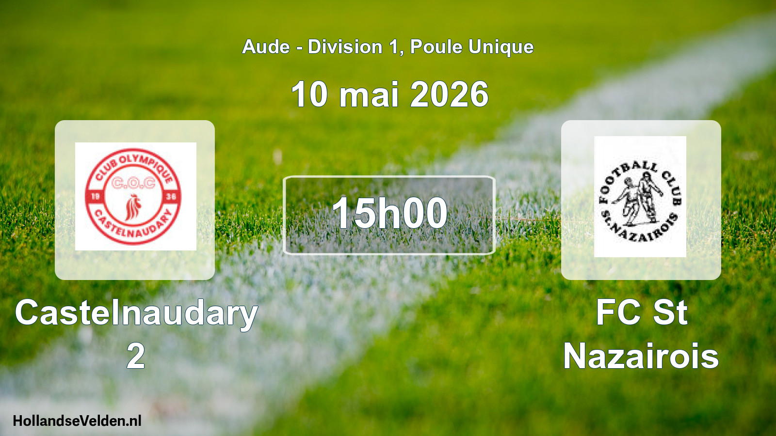 Match programmé: Castelnaudary 2 - FC St Nazairois (10 mai 2026)