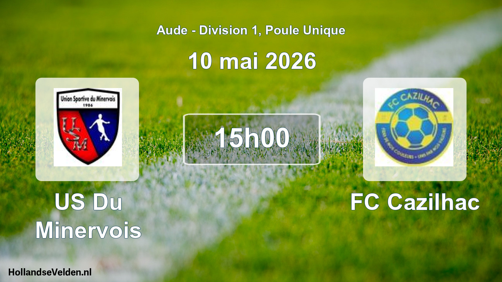 Match programmé: US Du Minervois - FC Cazilhac (10 mai 2026)